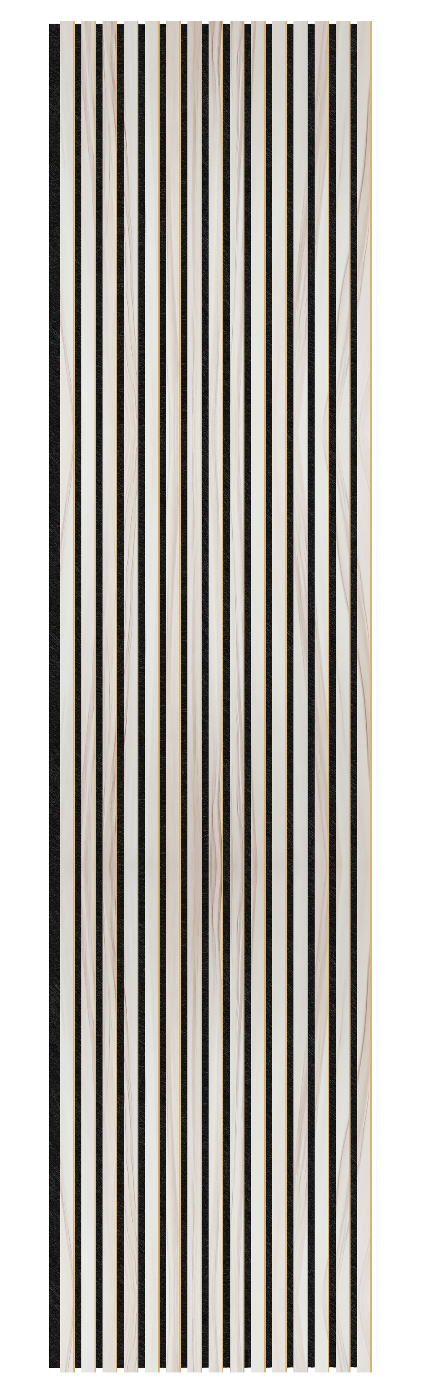 Acoustic Slatted Wall Panel 240 x 60cm - Slimline Profile - Walnut
