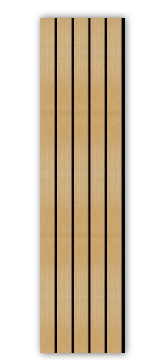 Acoustic Slat Wall Panels | Premium UltraWide Slats | 300cm x 60cm | Light Oak With Black