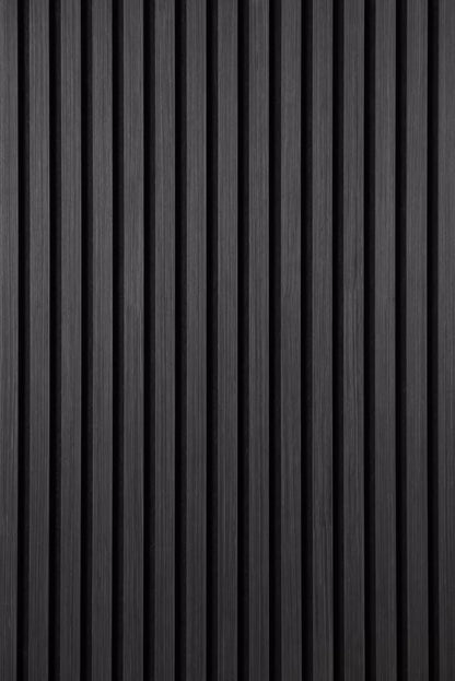 Acoustic Slatted Wall Panel 2400mm x 600mm - Black x 1 panel