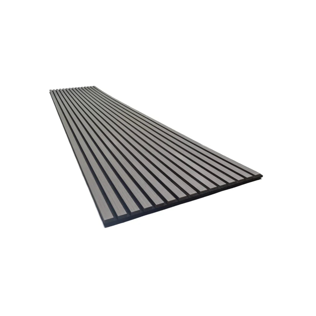 3m x 60cm | Acoustic Slat Wall Panels |  Light Grey | Premium Wood Veneer