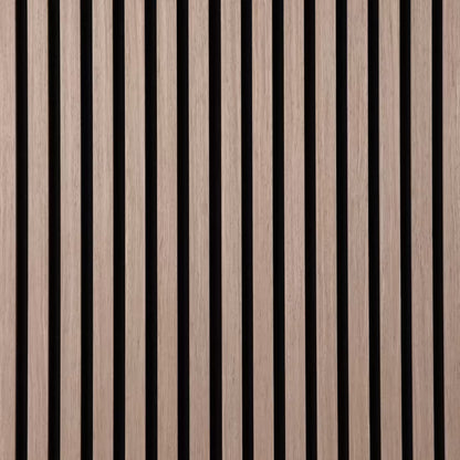 Acoustic Slatted Wall Panel 2400mm x 600mm - Canadian Teak Oak x 1 panel