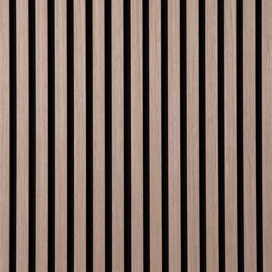 Acoustic Slatted Wall Panel 2400mm x 600mm - Canadian Teak Oak x 1 panel