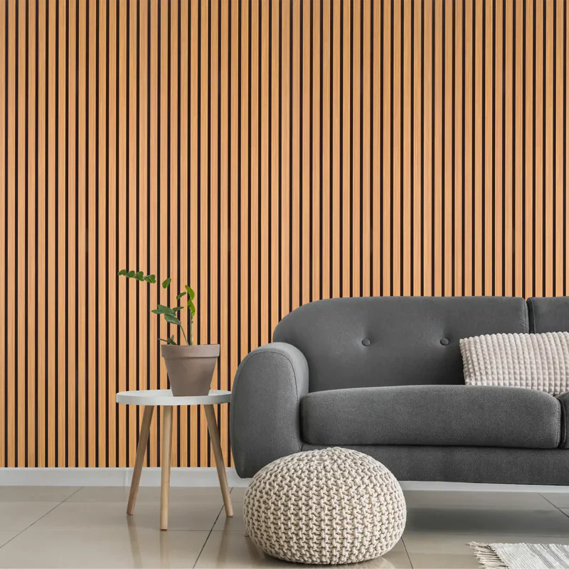 Acoustic Slat Wall Panels | Premium MDF | 244cm x 60cm |Teak Oak