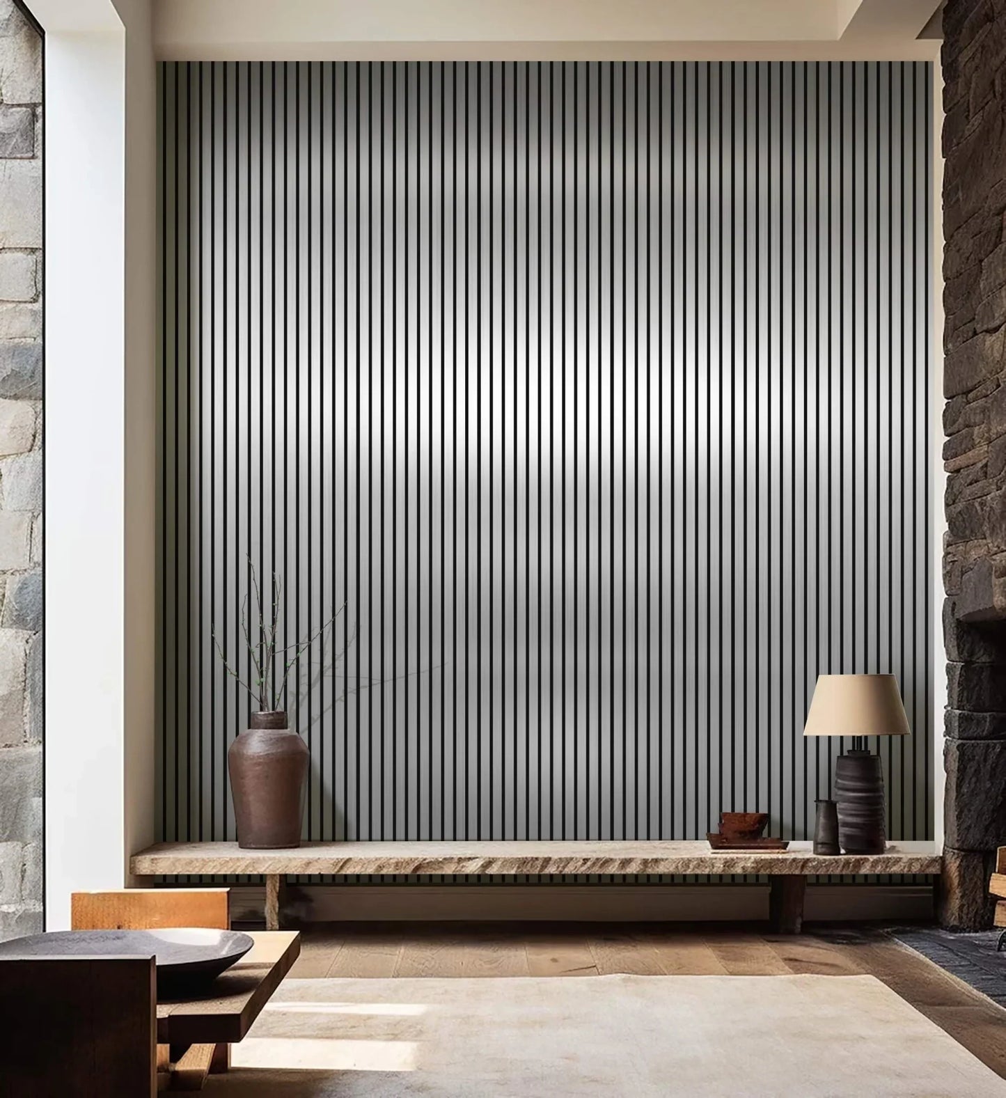 Acoustic Slatted Wall Panel 2400mm x 600mm - Dark Metallic Grey x 1 panel