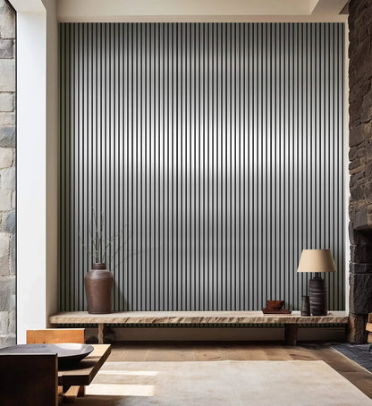 Acoustic Slatted Wall Panel 2400mm x 600mm - Dark Metallic Grey x 1 panel