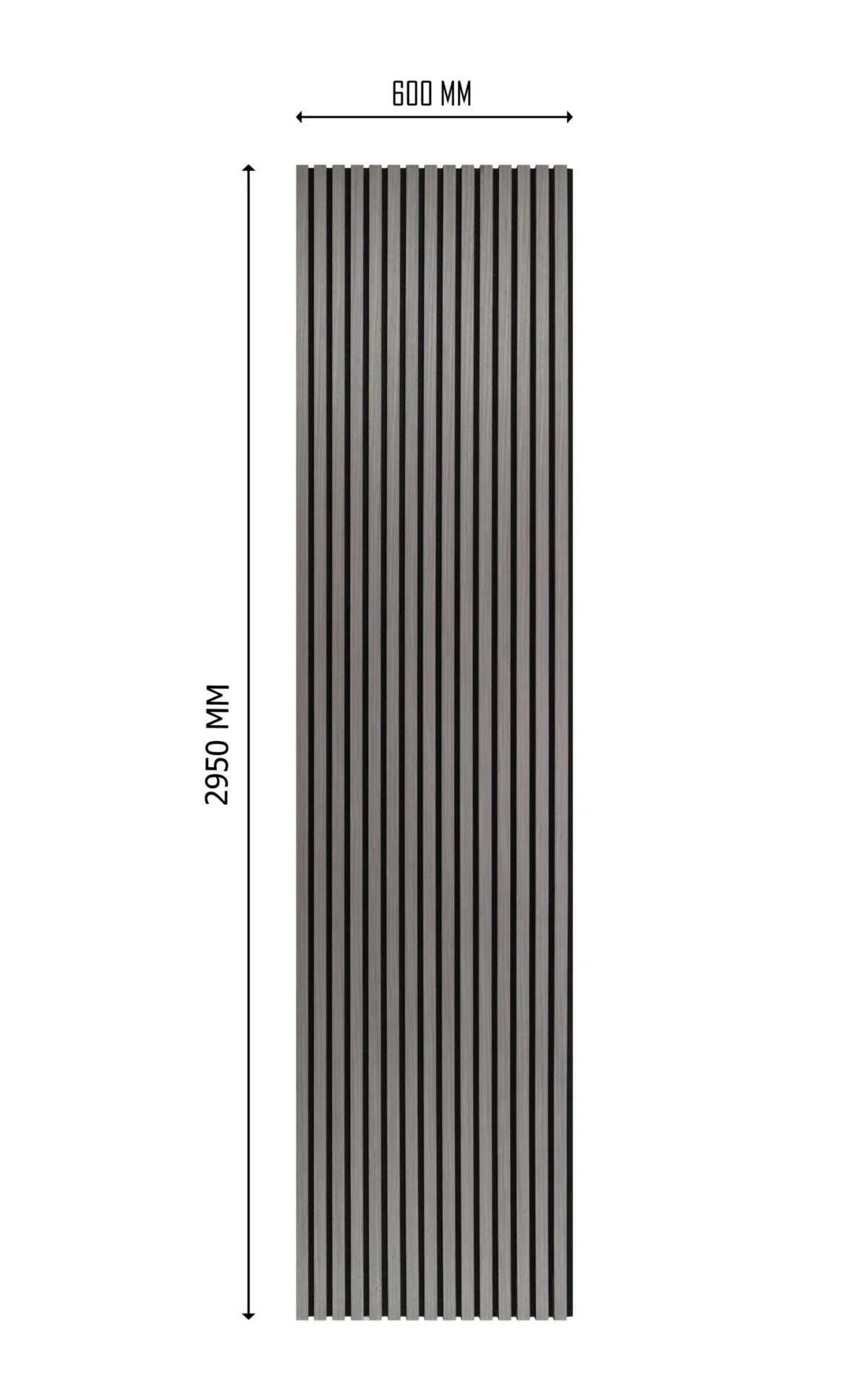 3m x 60cm | Acoustic Slat Wall Panels |  Light Grey | Premium Wood Veneer
