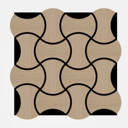 Acoustic Geometric Tessellate Panel – Light Oak - 600mm x 600mm