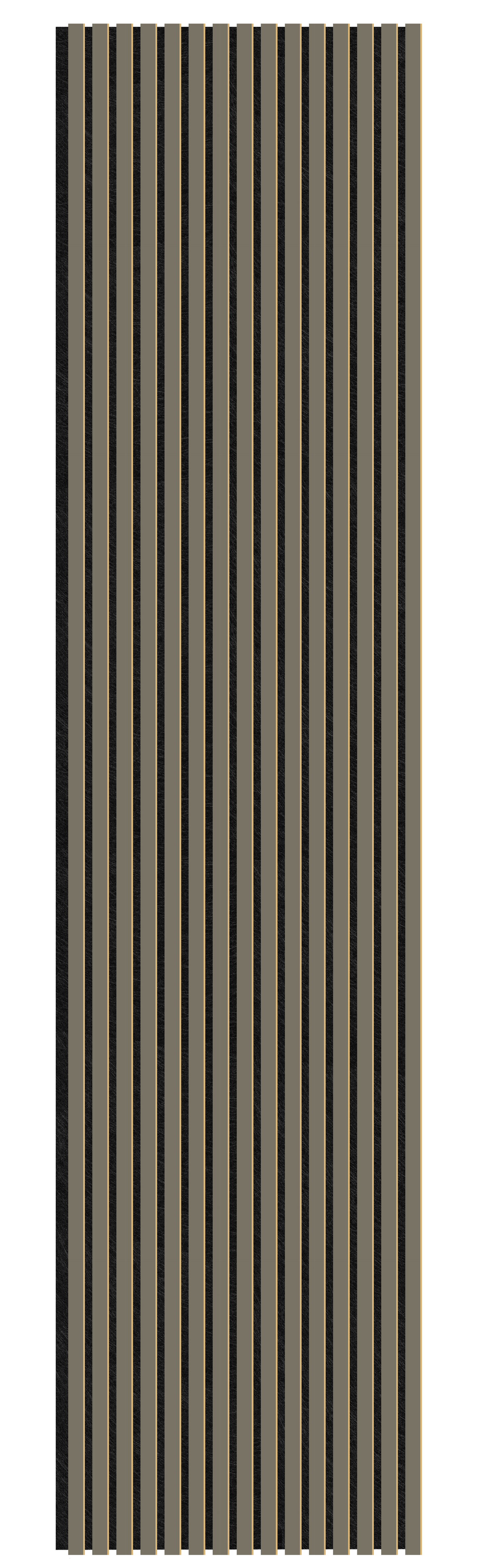 Acoustic Slatted Wall Panel 240 x 60cm - Slimline Profile - Grey