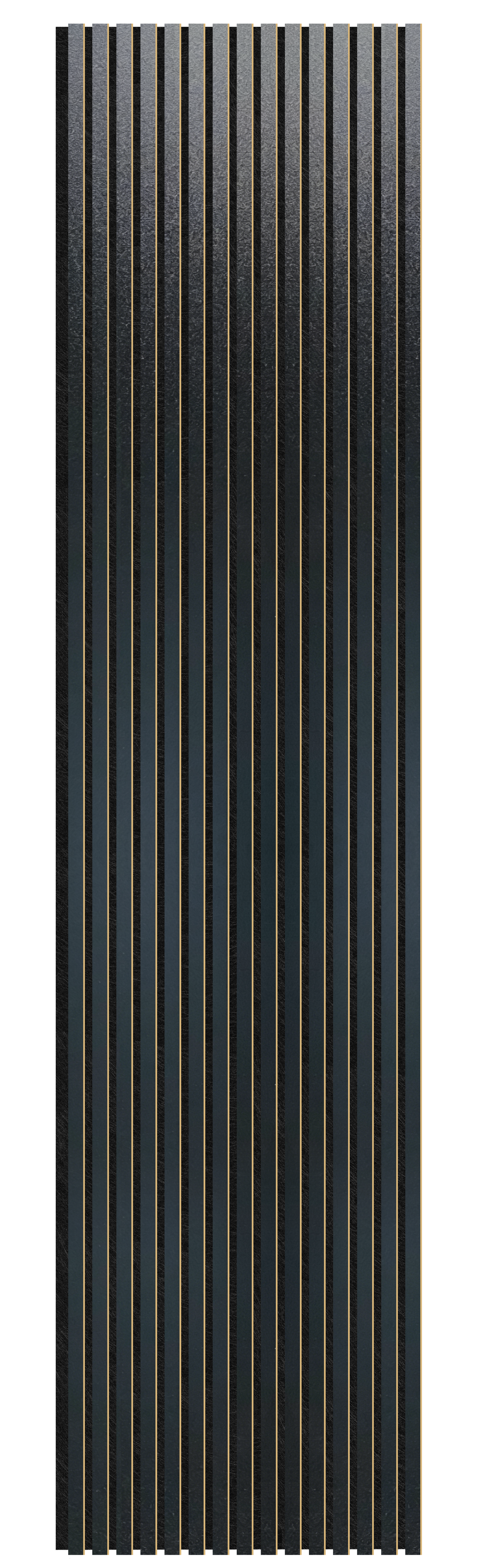 Acoustic Slatted Wall Panel 240 x 60cm - Slimline Profile - Black