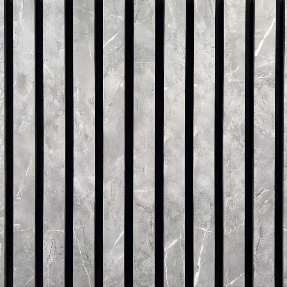 Premium Thick Slat Large Wall Panel 280cm x 60cm (Grey Marble - 35mm thickness)