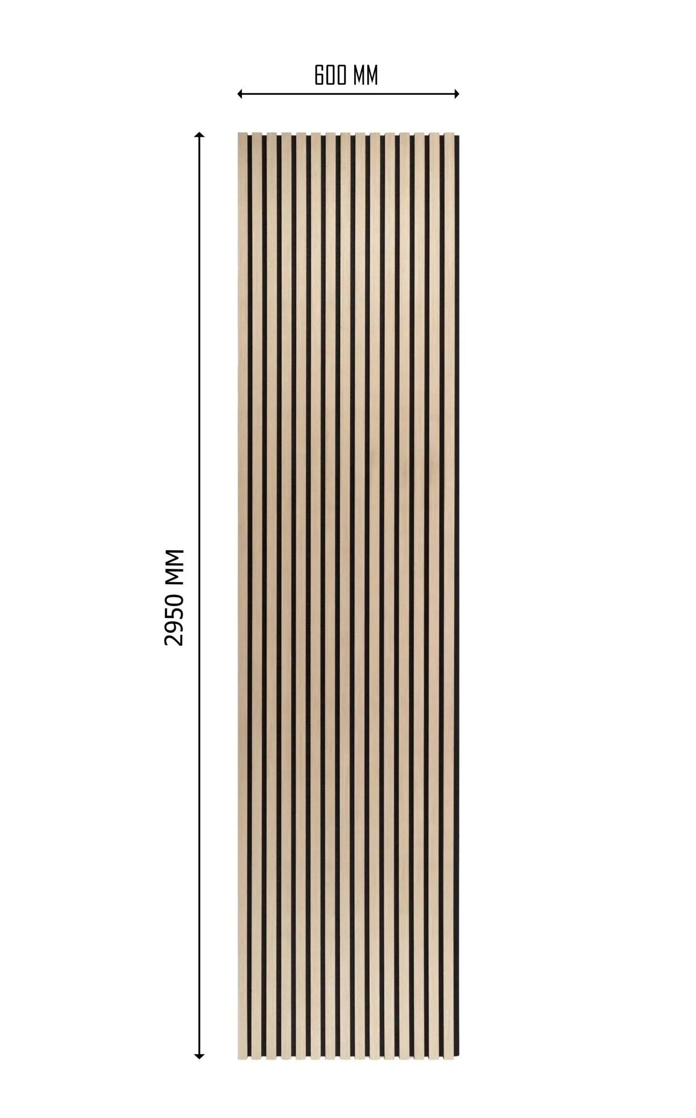 3m x 60cm | Acoustic Slat Wall Panels | Classic/Light Oak | Premium Wood Veneer