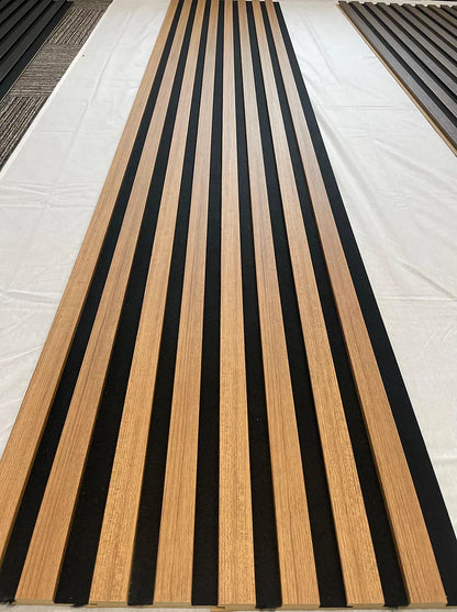 Acoustic Slat Wall Panels | Premium MDF | 244cm x 60cm |Teak Oak