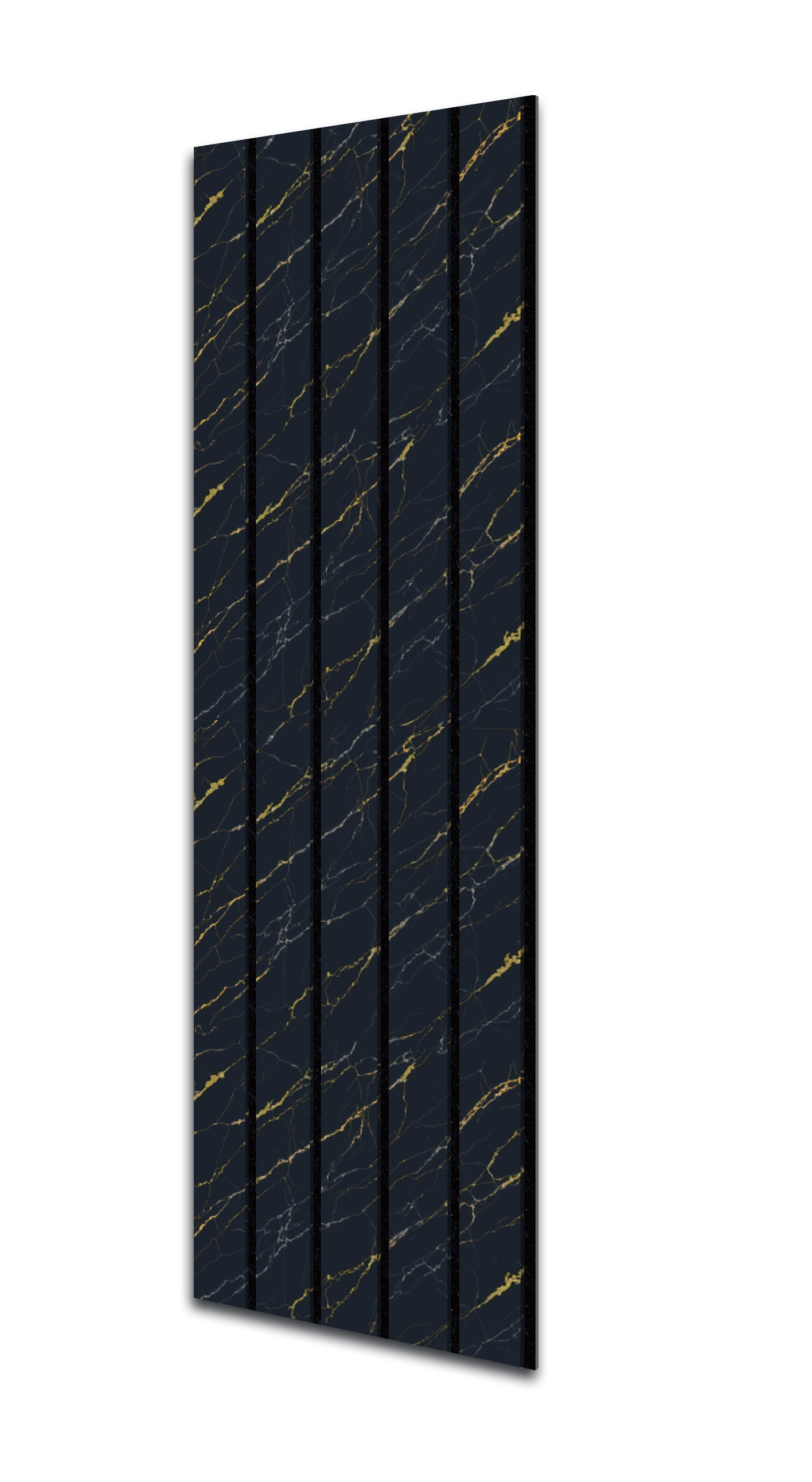Acoustic Slat Wall Panels | Premium UltraWide Slats | 240cm x 60cm | Black Marble