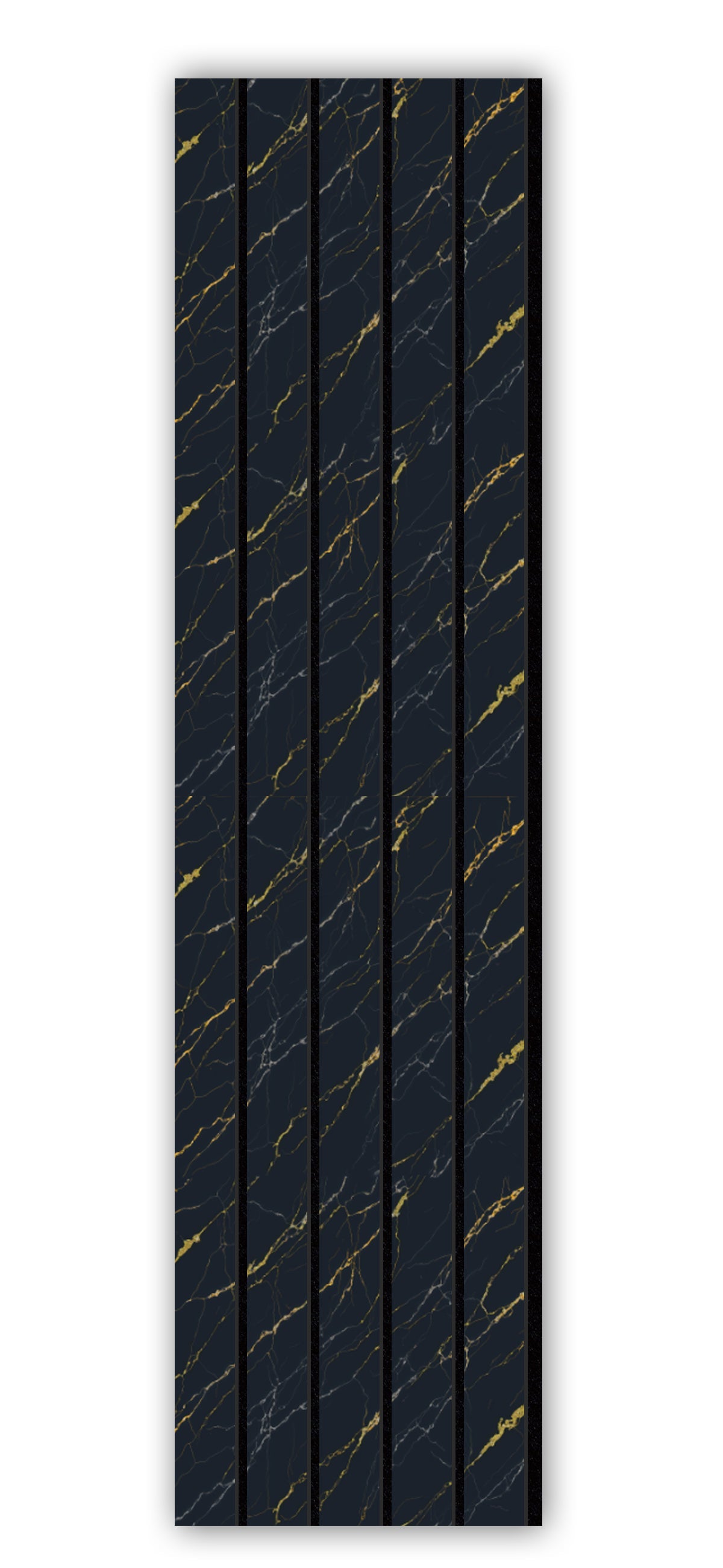 Acoustic Slat Wall Panels | Premium UltraWide Slats | 240cm x 60cm | Black Marble