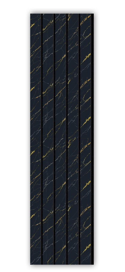 Acoustic Slat Wall Panels | Premium UltraWide Slats | 240cm x 60cm | Black Marble