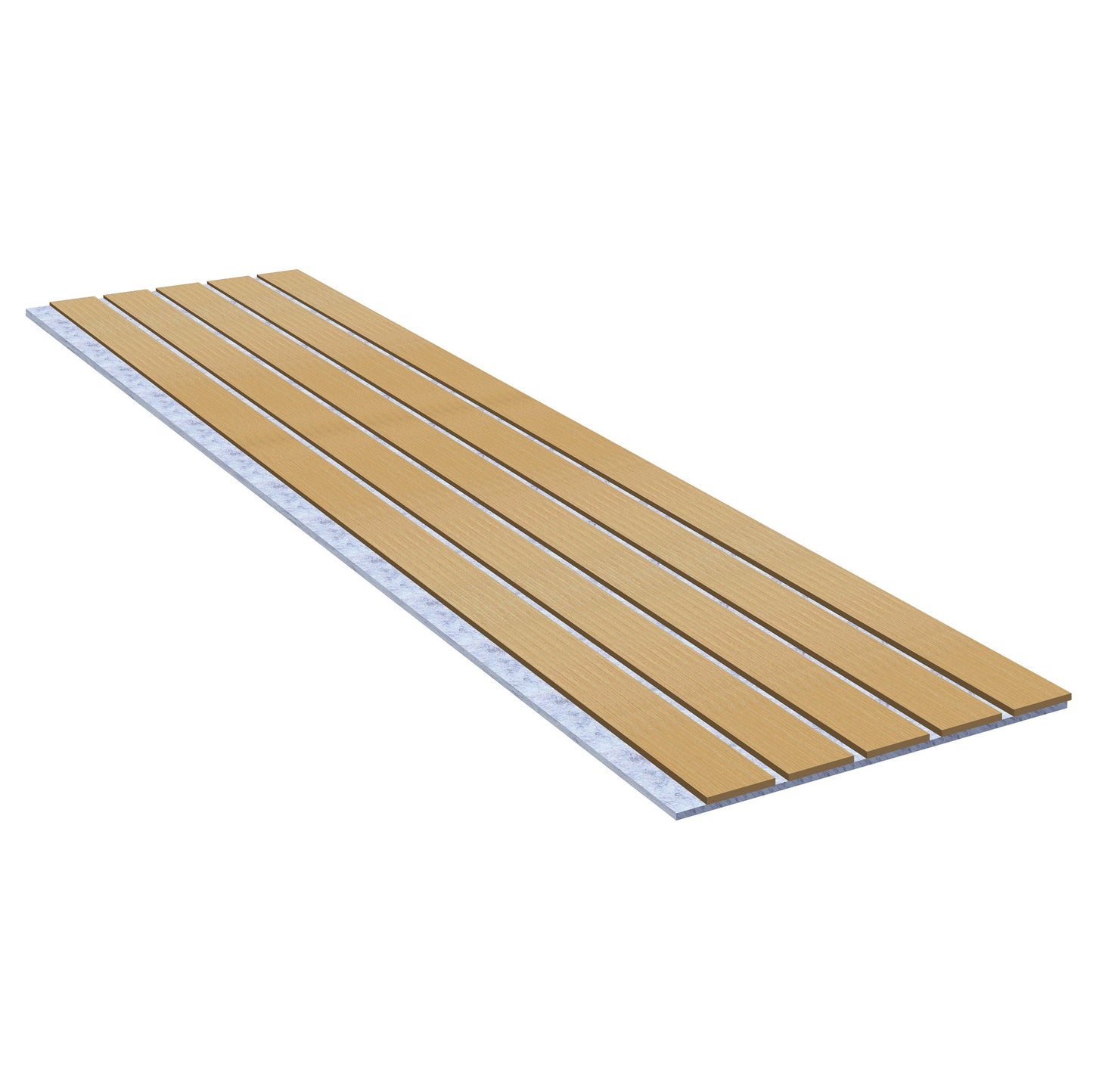 Acoustic Slat Wall Panels | Premium UltraWide Slats | 240cm x 60cm | Light Oak With Silver