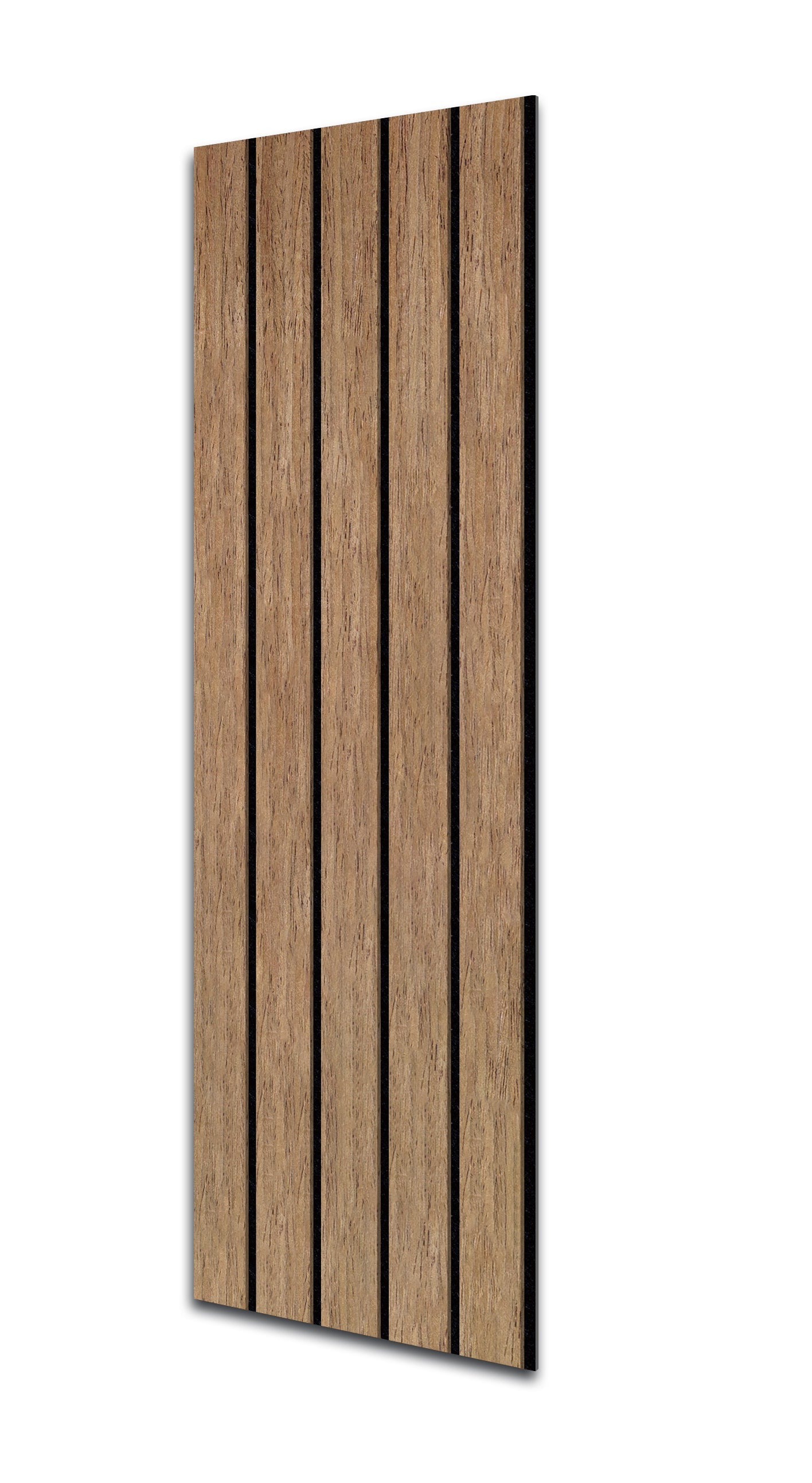 Acoustic Slat Wall Panels | Premium UltraWide Slats | 300cm x 60cm | Walnut With Black