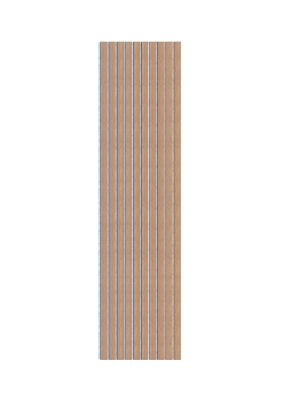 Acoustic Slat Wall Panels | Premium UltraWide Slats | 240cm x 60cm | Walnut With Silver